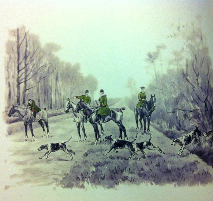 Le Rallye Bas Maine - Illustration tirée de l'ouvrage La Vénerie française contemporaine (1914) - Le Goupy (Paris)